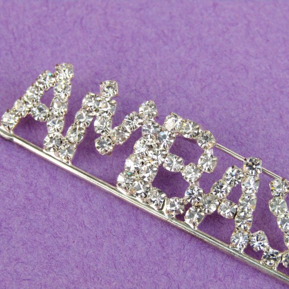 Vintage Brooch Ambassador Rhinestone - Picture 2 of 3